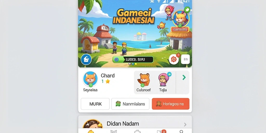 Tampak antarmuka utama permainan yang menarik.