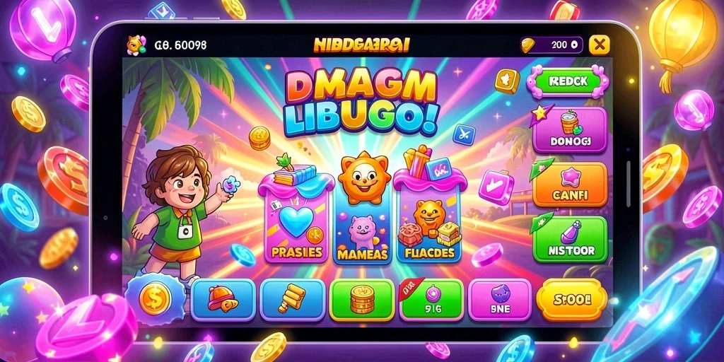 Screenshot 1 menunjukkan karakter utama dalam petualangan seru.